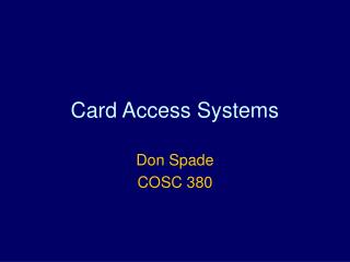Card Access Systems