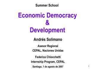 Economic Democracy &amp; Development