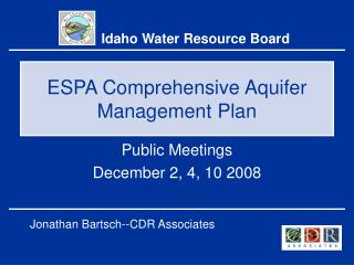 ESPA Comprehensive Aquifer Management Plan