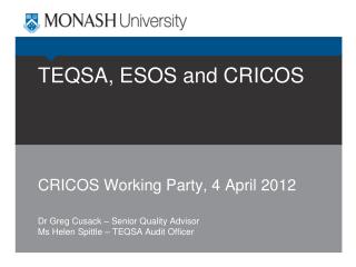 TEQSA, ESOS and CRICOS