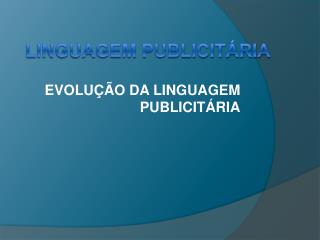 Linguagem Publicitária