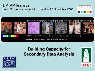 Building Capacity for Secondary Data Analysis