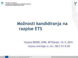 Možnosti kandidiranja na razpise ETS