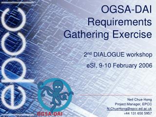OGSA-DAI Requirements Gathering Exercise