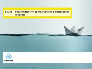 S3041 – Pages buttons on eSSM, Start and SmartSupplier 	 Mockups