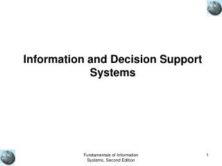 Information and Decision Support Systems