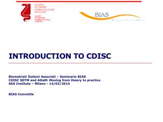 INTRODUCTION TO CDISC