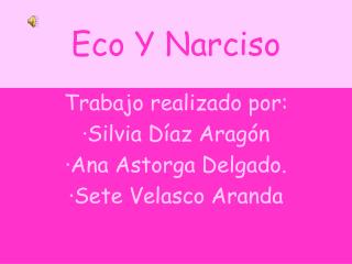 Eco Y Narciso
