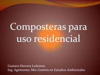 Composteras para uso residencial