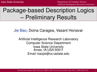 Package-based Description Logics – Preliminary Results