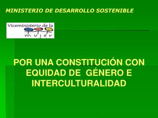 MINISTERIO DE DESARROLLO SOSTENIBLE