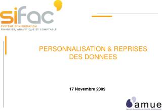 PERSONNALISATION &amp; REPRISES DES DONNEES