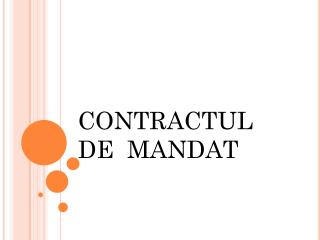 CONTRACTUL DE MANDAT