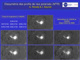 Dissymétrie des profils de raie polarisés (MTR) 	 G. Molodij &amp; J. Rayrole