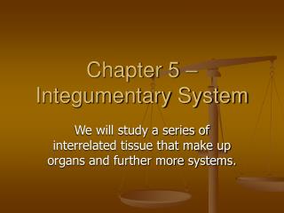 Chapter 5 – Integumentary System