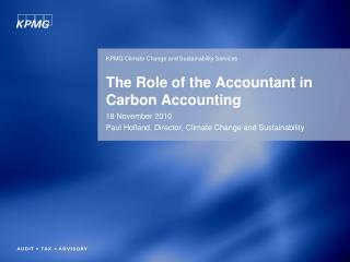 The Role of the Accountant in Carbon Accounting