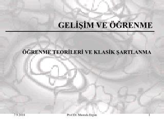 GELİŞİM VE ÖĞRENME