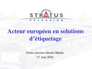 Acteur européen en solutions d’étiquetage