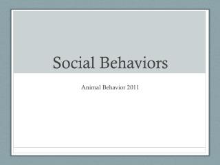 Social Behaviors