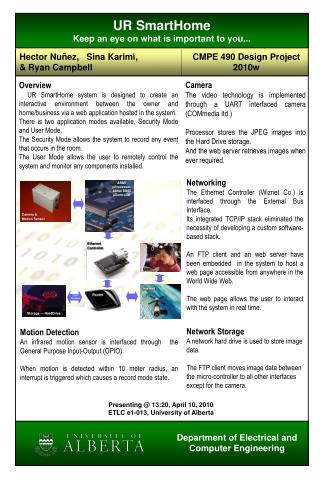 UR SmartHome Keep an eye on what is important to you...