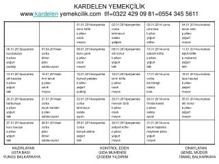 KARDELEN YEMEKÇİLİK www .kardelen yemekcilik tlf=0322 429 09 81=0554 345 5611