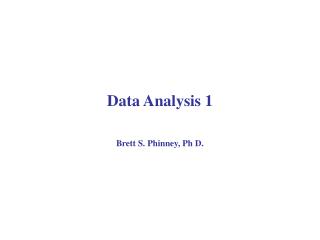 Data Analysis 1