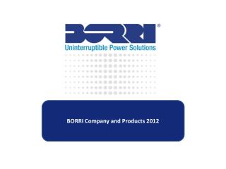 BORRI Company and Products 2012