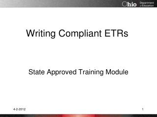 Writing Compliant ETRs