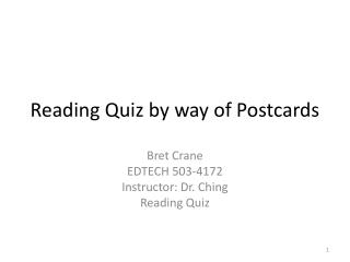 Reading Quiz by way of Postcards