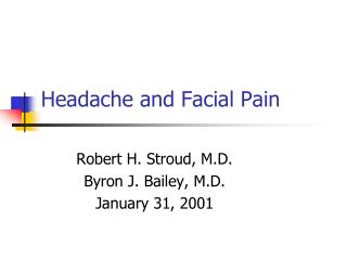 Headache and Facial Pain