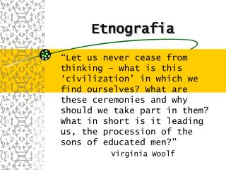 Etnografia