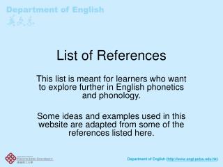 List of References