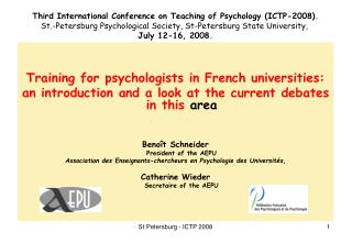 Training for psychologists in French universities: