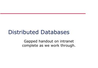 Distributed Databases