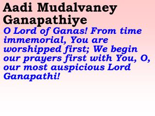 Ettu Thisaigalilum Undan Naamamey In all the eight directions we hear Your Divine name