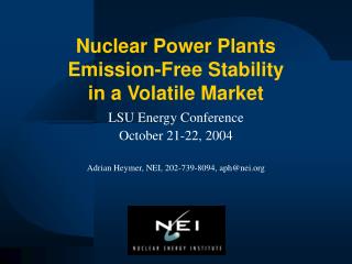 Nuclear Power Plants Emission-Free Stability in a Volatile Market