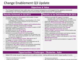 Change Enablement Q3 Update