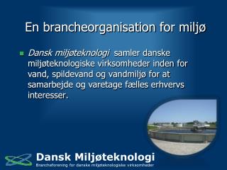 En brancheorganisation for miljø