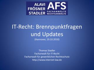 IT-Recht: Brennpunktfragen und Updates (Hannover, 19.10.2010)