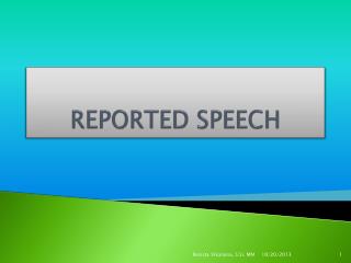 REPORTED SPEECH