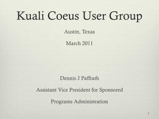 Kuali Coeus User Group