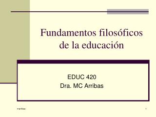 Fundamentos filosóficos de la educación