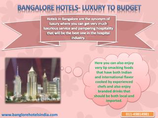 Hotels in Bangalore