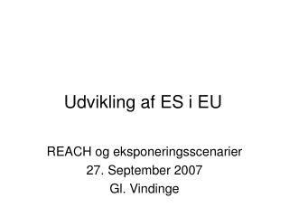 Udvikling af ES i EU