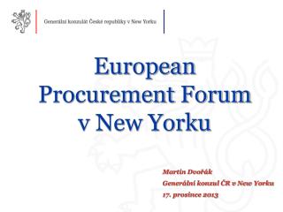 European Procurement Forum v New Yorku