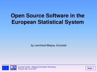 Open Source Software in the European Statistical System