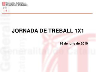 JORNADA DE TREBALL 1X1 16 de juny de 2010