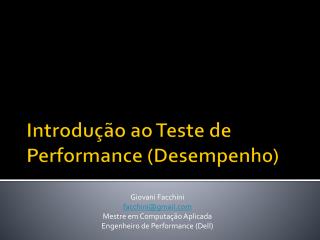 Introdução ao Teste de Performance (Desempenho)