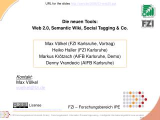 Die neuen Tools: Web 2.0, Semantic Wiki, Social Tagging &amp; Co.