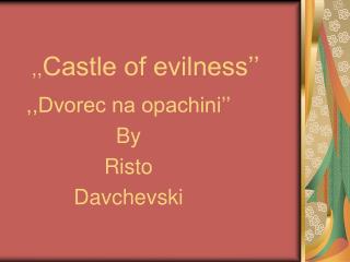 ,, Castle of evilness’’